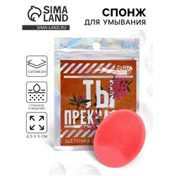 Массажер для лица, спонж для умывания «Ты прекрасна», 6.5 х 5 см