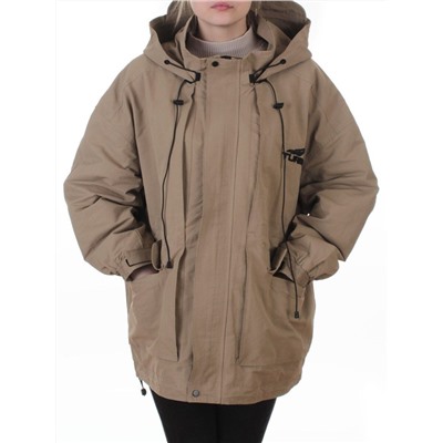 3096 DK. BEIGE Куртка демисезонная женская (100 гр. холлофайбер)