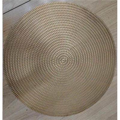 Салфетка для стола круглая 38 см / S-799-gold /уп.6/300/ бронзовая