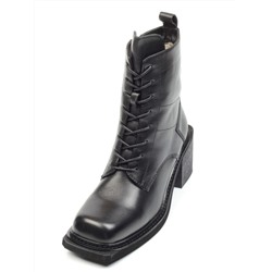 04-E21W-2A BLACK Ботинки зимние женские (натуральная кожа, натуральный мех)