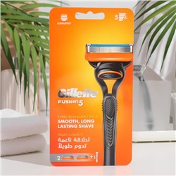 Бритвенный станок Gillette Fusion + 2 сменных кассеты, 5 лезвий
