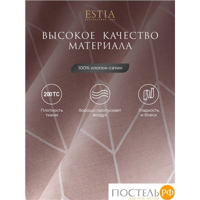 Estia ЛАФОНТ Простыня на резинке 180х200+30, 1 пр., хл./сатин розовый