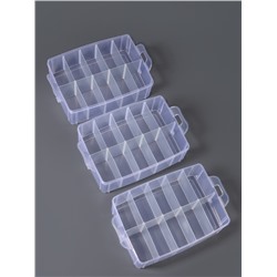 Органайзер для хранения мелочей, 10 ячеек, 24.5×16.5×18 см, с ручкой, прозрачный