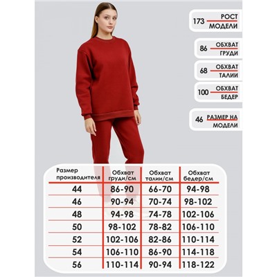 Брюки женские из футера с начёсом ФБ1508 бордовый