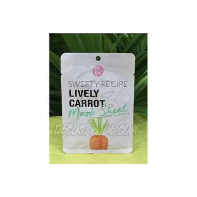 Тканевая маска для сужения пор с Морковью от Cathy Doll, «Sweety Recipe» Lively Carrot Mask Sheet, 25 гр