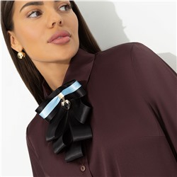 Рубашка из шелка со съемным декором, Лабиринт обещаний (brown)