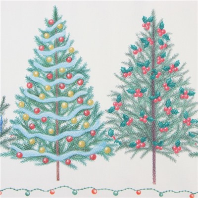 Полотенце кухонное новогоднее «Этель. Сказочный лес», 40×73 см, 100% хлопок, саржа 190 г/м²