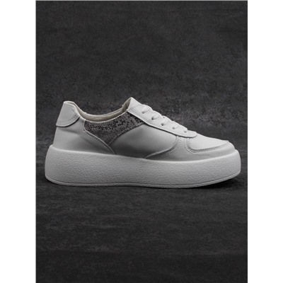 03-C140-9 WHITE Полуботинки спортивные женские (натуральная кожа)