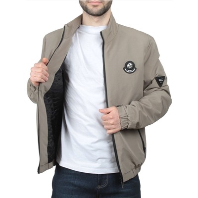 EM25057-1 BEIGE Куртка-бомбер мужская демисезонная (100 гр. синтепон)