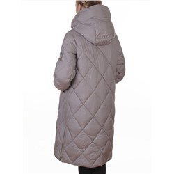 8388 GRAY/BEIGE Пальто стеганное зимнее женское оверсайз (200 гр. холлофайбер)