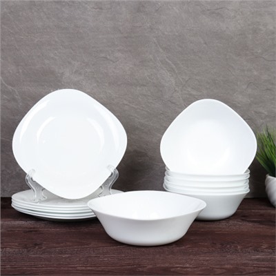 Столовый набор 13 предметов квадратный Sq13 86575 (WHITE) (уп 2)