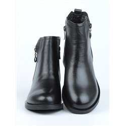 01-CYL49-1 BLACK Ботинки демисезонные женские (натуральная кожа, байка)