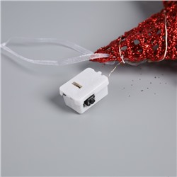 Подвеска световая "Звезда красная", 20х20х5 см, 10 LED, батарейки AG13х3 (в комплекте), свечение тёплое белое