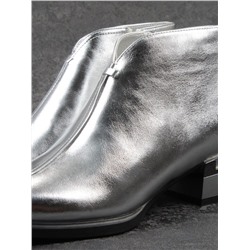 01-B50B-96C GREY/SILVER Ботинки демисезонные женские (натуральная кожа, байка)