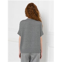 Джемпер вязаный тёмно-серого цвета с короткими рукавами