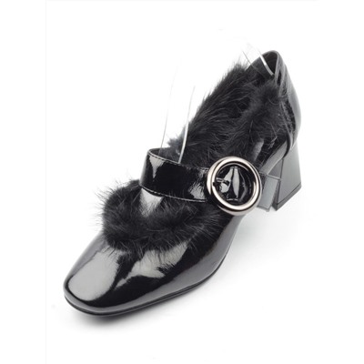 03-N18116P-2 BLACK LAC Полуботинки женские (натуральная кожа, лакированная)