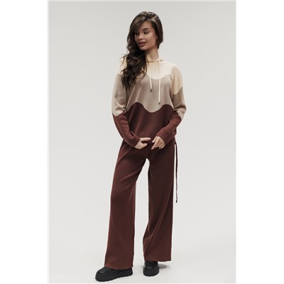 Вязаный костюм трикотажный с брюками "Волна"