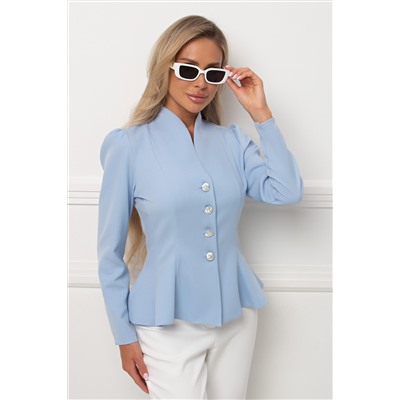 Жакет голубой с баской Бланка №1