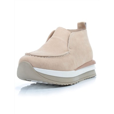 01-5576-6 BEIGE Ботинки демисезонные женские (натуральная замша, байка)