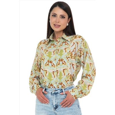 Рубашка жёлтая с принтом