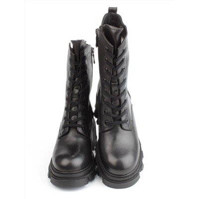 04-M2-5122 BLACK Ботинки зимние женские (натуральная кожа, натуральный мех)
