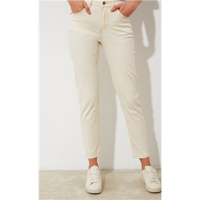 Джинсы женские прямые F312-0124 светло-бежевые