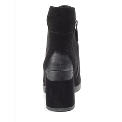 04-XR179-1 BLACK Ботинки зимние женские (натуральная замша, натуральный мех)