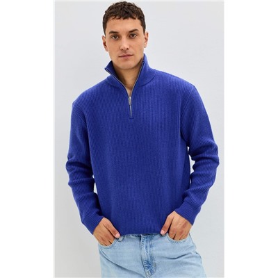 Джемпер мужской с воротом на молнии F310-0515 синий