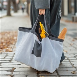 Сумка из льна двухсторонняя SL HOME Linear bag, 67×35 см, 50% лён, 50% хлопок, 180 г/м2