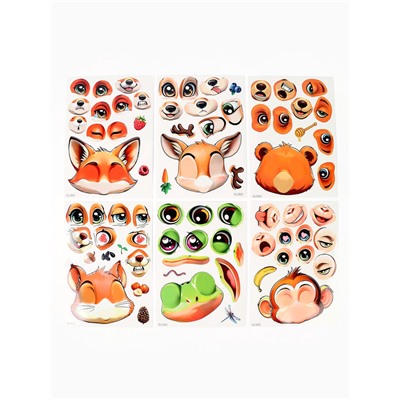 Аппликация наклейками «Весёлые мордашки»