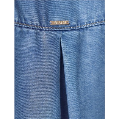 Укороченная блузка с кулиской из джинсового лиоцелла