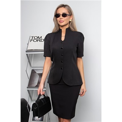 Жакет чёрный с рукавом-фонарик Анис №1