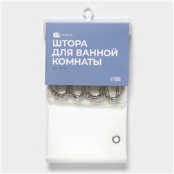 Штора для ванной комнаты SAVANNA «Элегант», с люверсами и металлическими кольцами, 180×180 см, PEVA