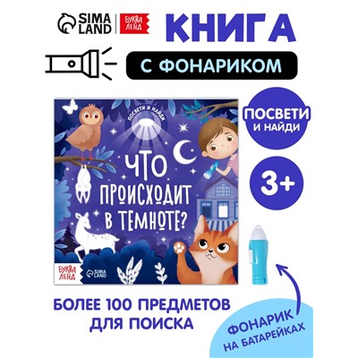 Книга с фонариком «Что происходит в темноте?», 24 стр.
