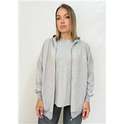 Толстовка на молнии с капюшоном OVER SIZE (хлопок)