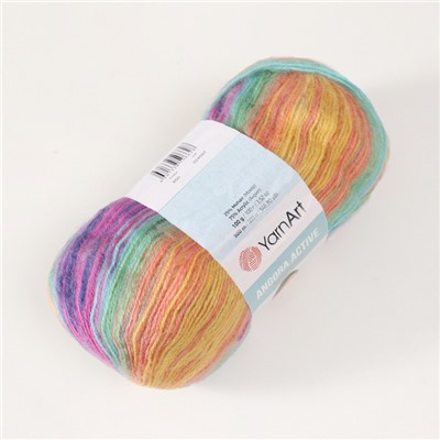 Пряжа для вязания спицами, крючком YarnArt, Angora Active, 20% шерсть, 80% акрил, 500 м/100 г, (850 радуга)
