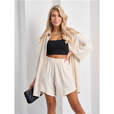 Шорты льняные с карманами