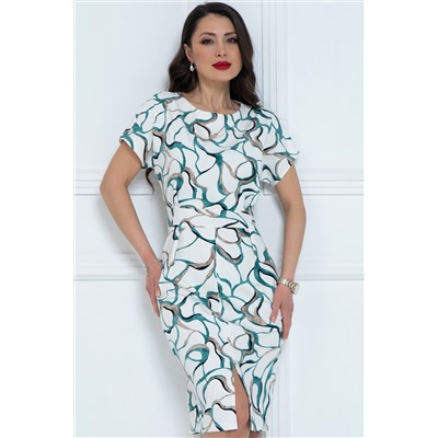 Платье миди белое с разрезом