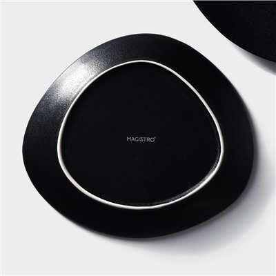 Тарелки Magistro Carbon, 21×18.5 см, фарфор, чёрные
