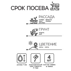 Семена комнатных цветов Бегония "Дип Ред", ц/п,  4 шт