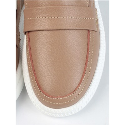 03-ZL-8501 DK. BEIGE/BROWN Полуботинки женские (натуральная кожа)