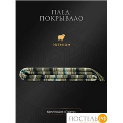Estia  ПРАТО Плед желт-зел 150х200/10х2 см, 1 пр, 100% шерсть , 350 гр/м2