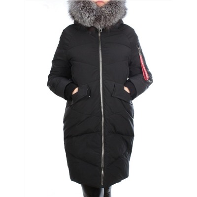 CU-19056 BLACK Пальто женское зимнее CUTEELF (200 гр. холлофайбера)