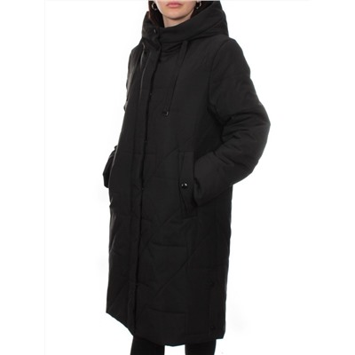 1132 BLACK Пальто зимнее облегченное женское (холлофайбер 150 гр.)