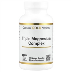 California Gold Nutrition, Комплекс тройного магния, 210 мг, 120 растительных капсул (105 мг на капсулу)