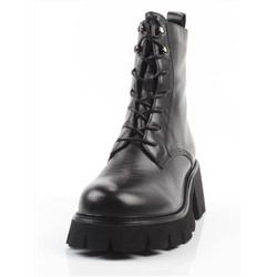 01-BE22B-3A BLACK Ботинки демисезонные женские (натуральная кожа, байка)