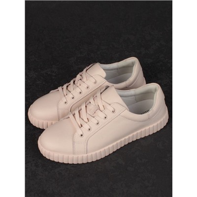 05-PDA175-3 BEIGE/PINK Кроссовки женские (натуральная кожа)