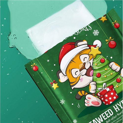 Тканевая маска для лица с морскими водорослями Новогодняя ТИГРЕНОК Sadoer