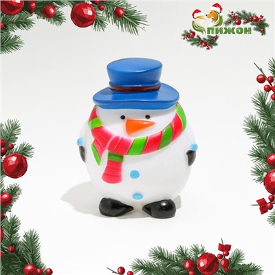 Игрушка для собак пищащая "Снеговик", виниловая, 6,7 х 8,5 см