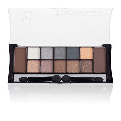Триумф tf Набор теней 12 цветов Color Palette Eyeshadow 02 коричнево-бежевая гамма 01044